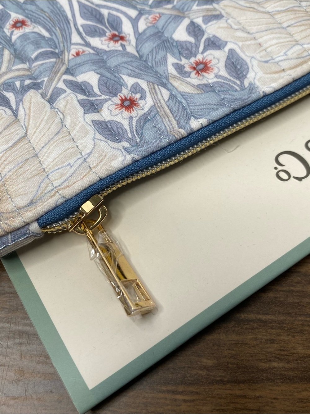 Morris & Co. Blue Floral Ruffle Cosmetic Pouch - Picture 7 of 8